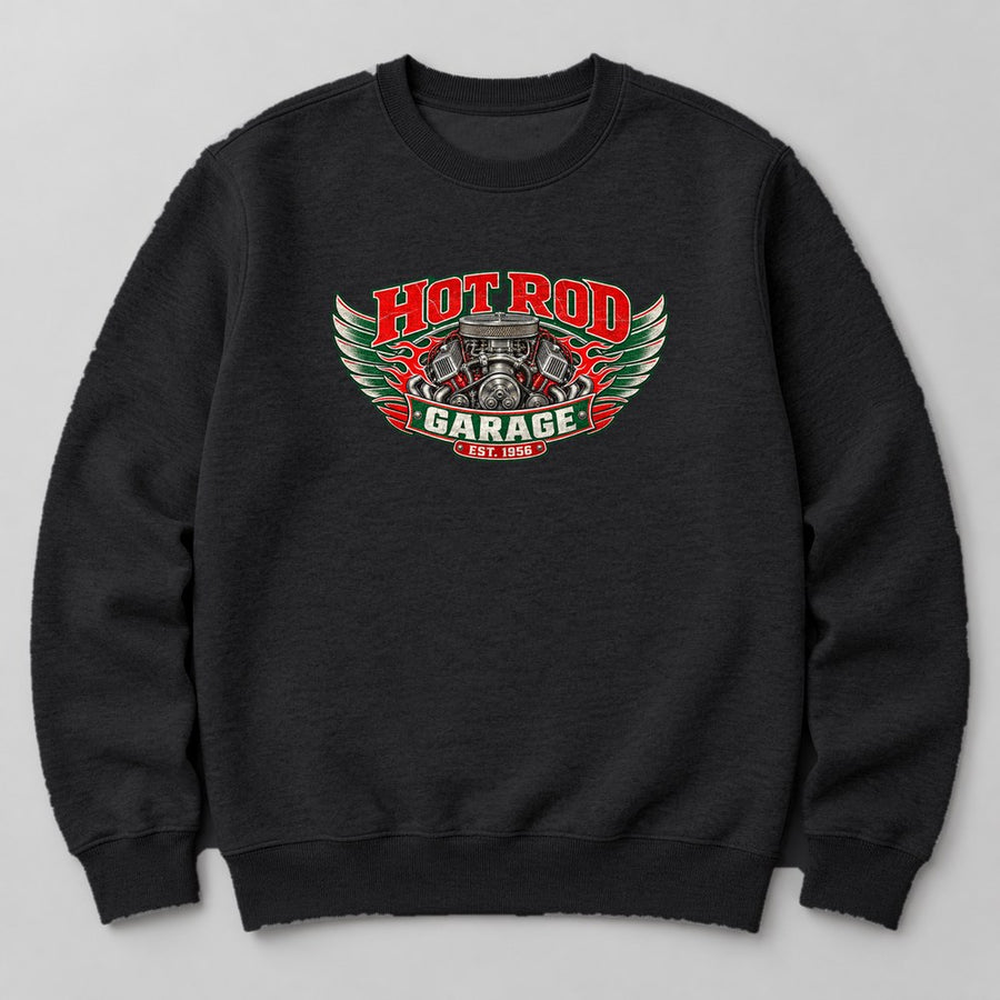 Hot Rod Garage Est. 1956 Sweatshirt in Black