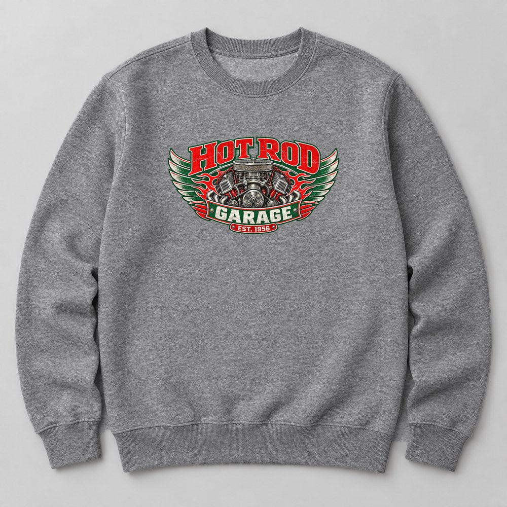 Hot Rod Garage Est. 1956 Sweatshirt in Heather Grey