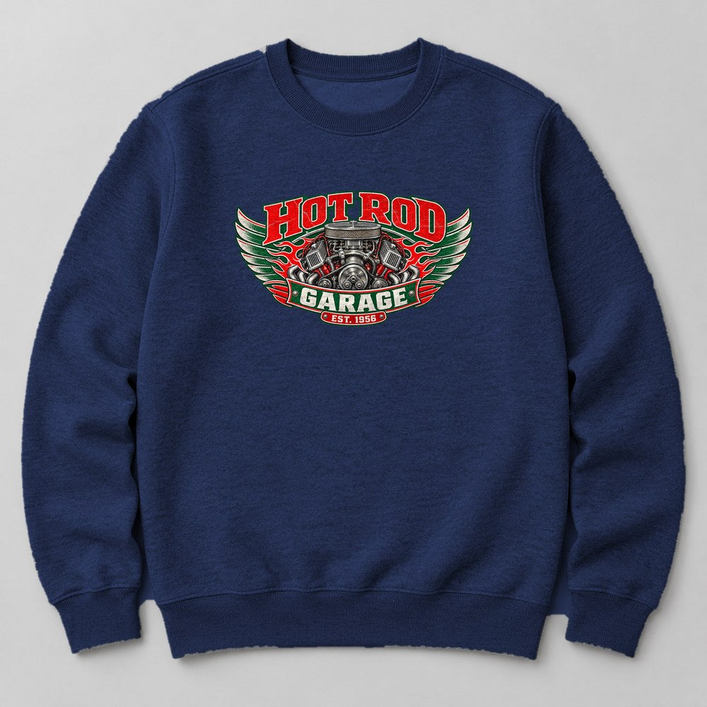 Hot Rod Garage Est. 1956 Sweatshirt in Navy