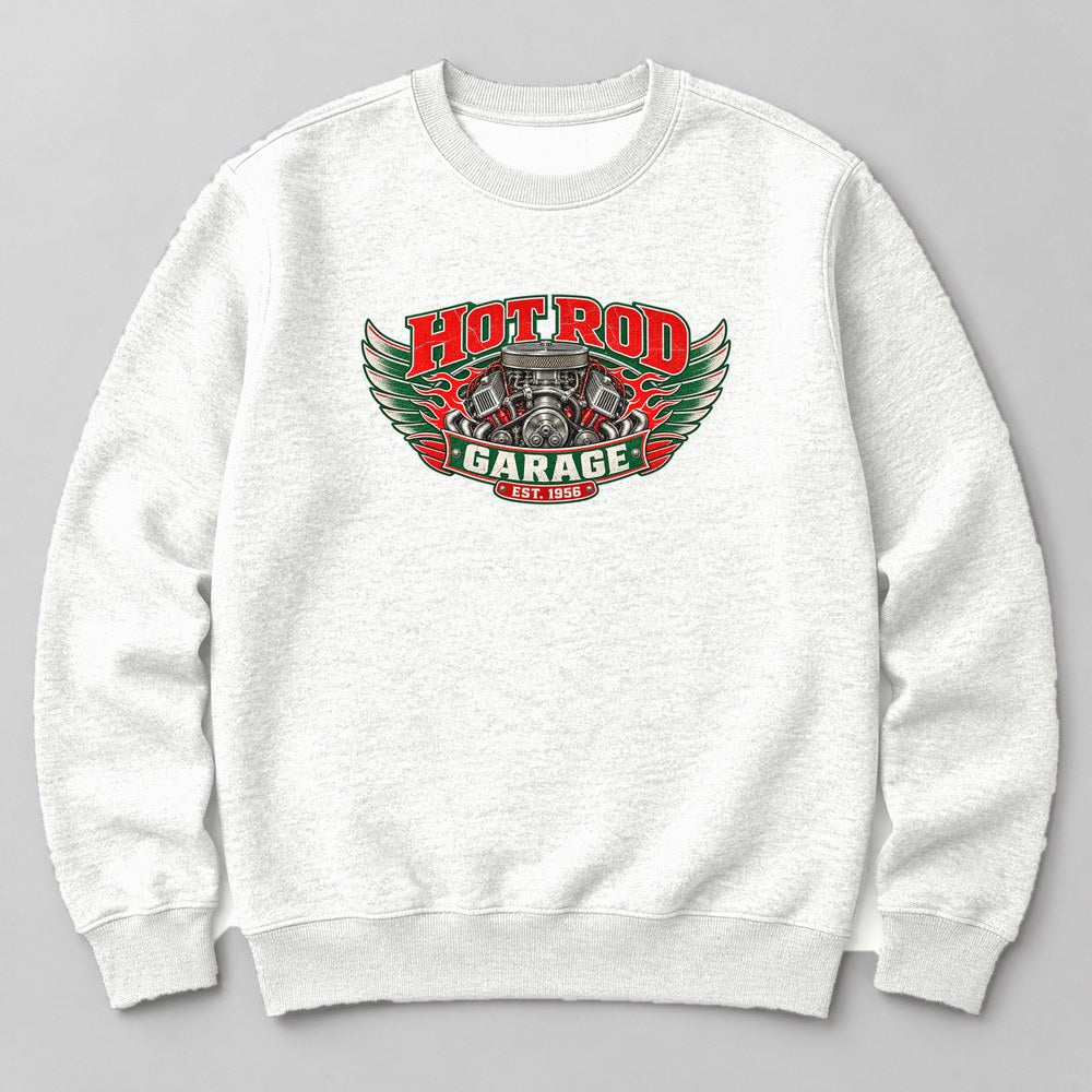 Hot Rod Garage Est. 1956 Sweatshirt in White