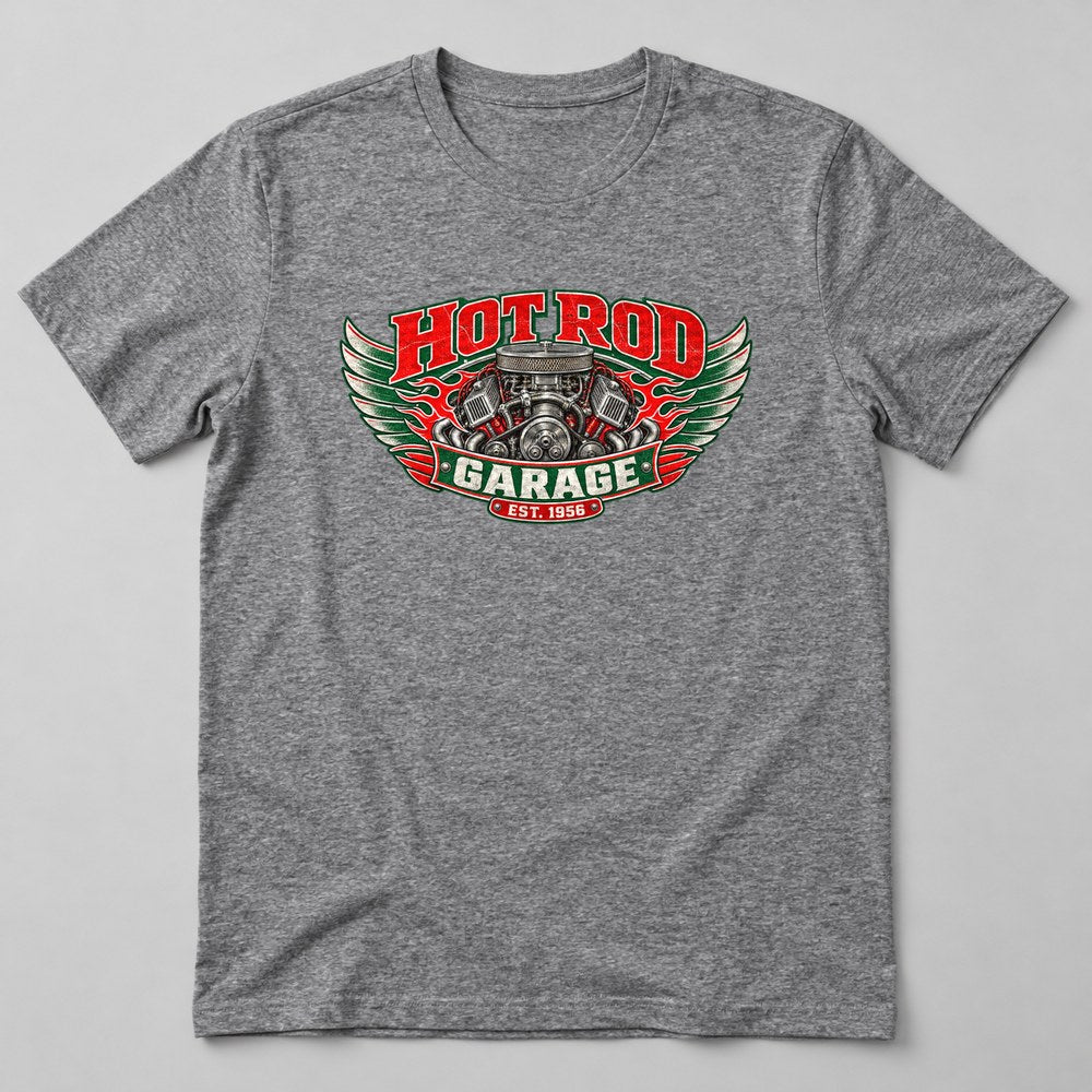 Hot Rod Garage Est. 1956 T-Shirt in Heather Grey
