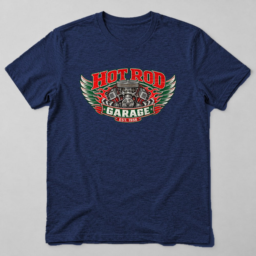 Hot Rod Garage Est. 1956 T-Shirt in Navy