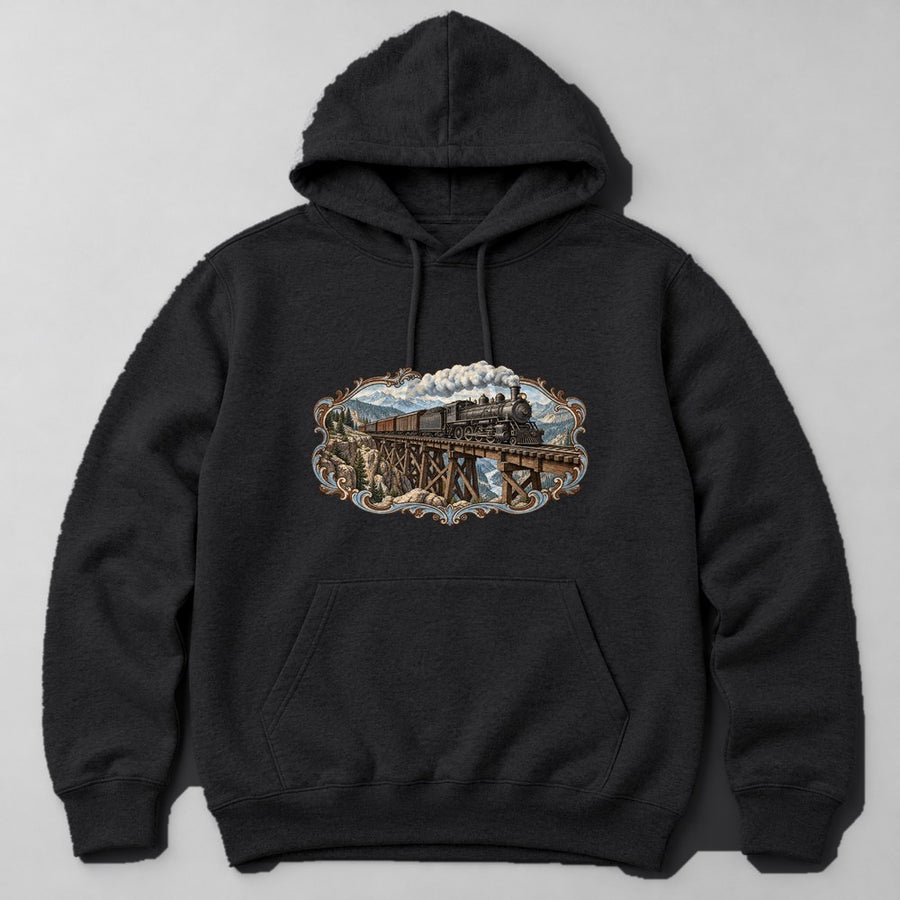 Steam Train Hoodie in Black