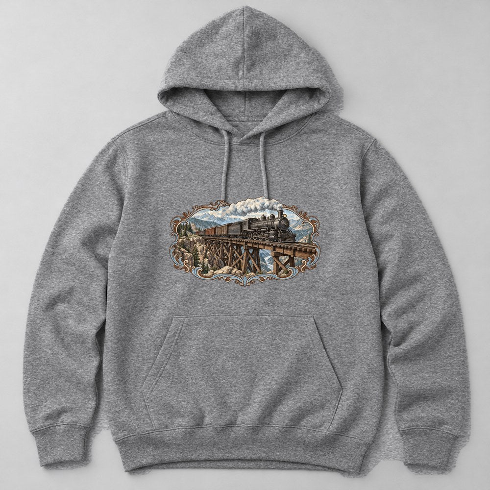 Steam Train Hoodie in Heather Grey