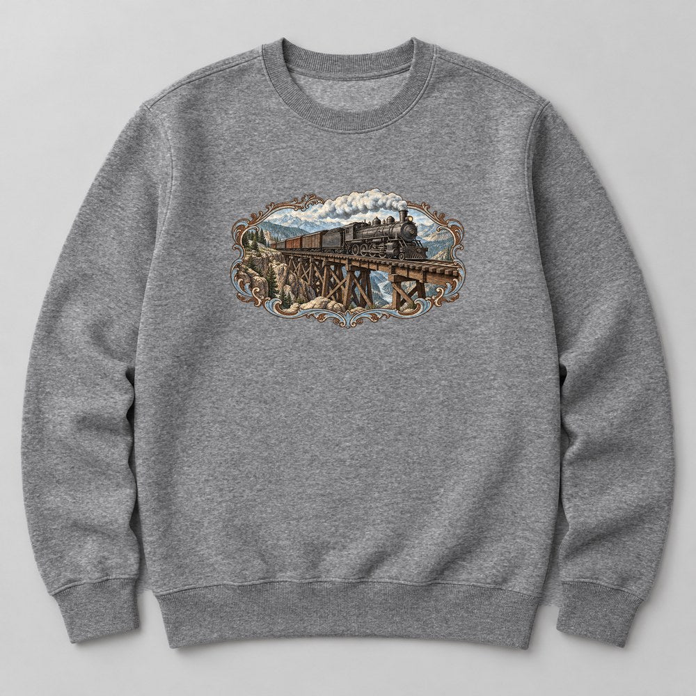 Steam Train Sweatshirt in Heather Grey
