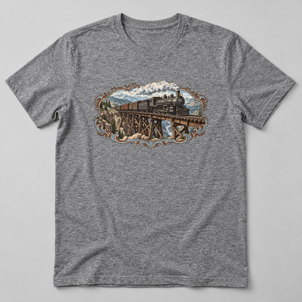 Steam Train T-Shirt in Heather Grey