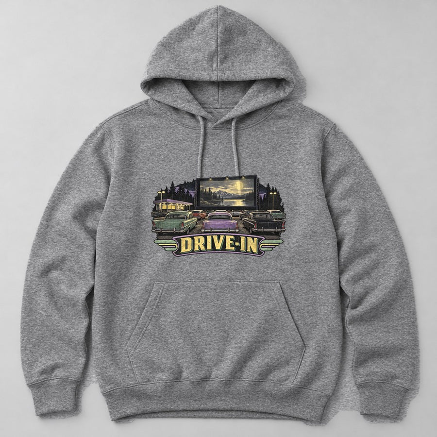 Drive-in Hoodie in Heather Grey