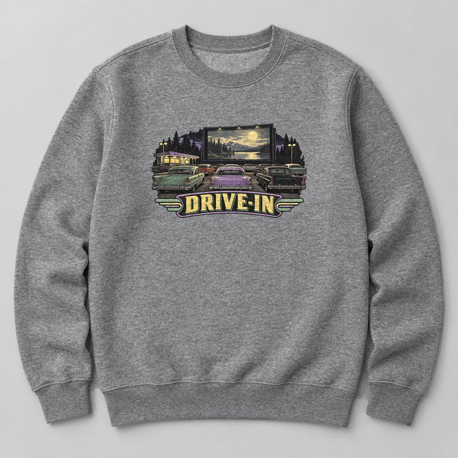 Drive-in Sweatshirt in Heather Grey