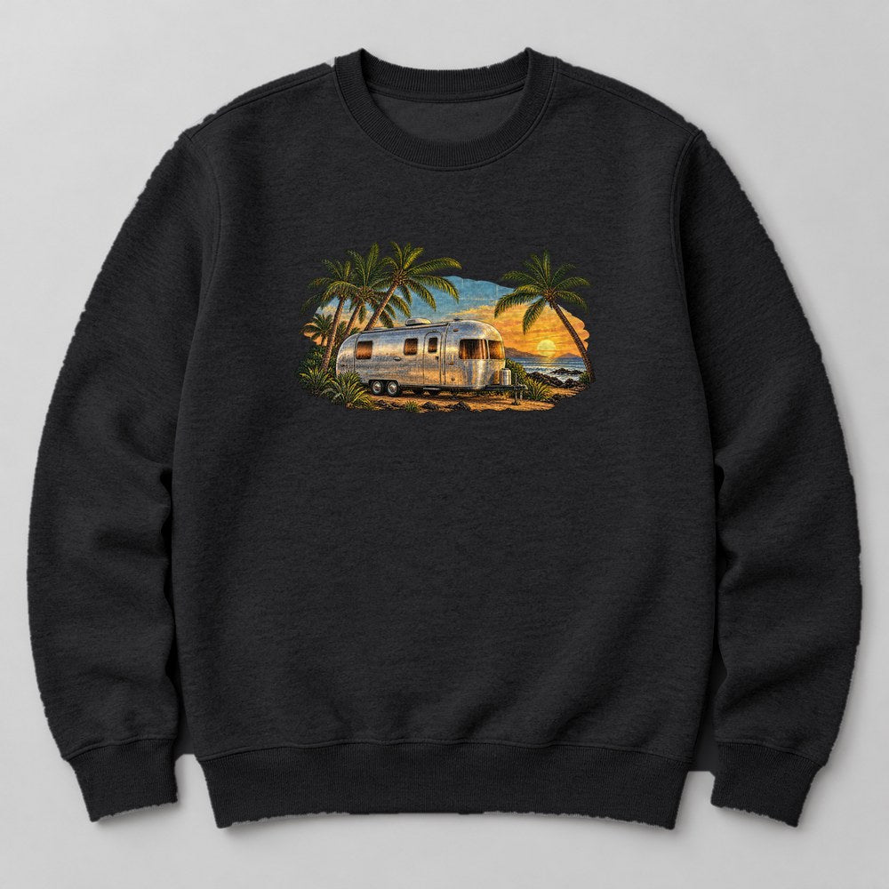 Vintage Trailer Sweatshirt in Black