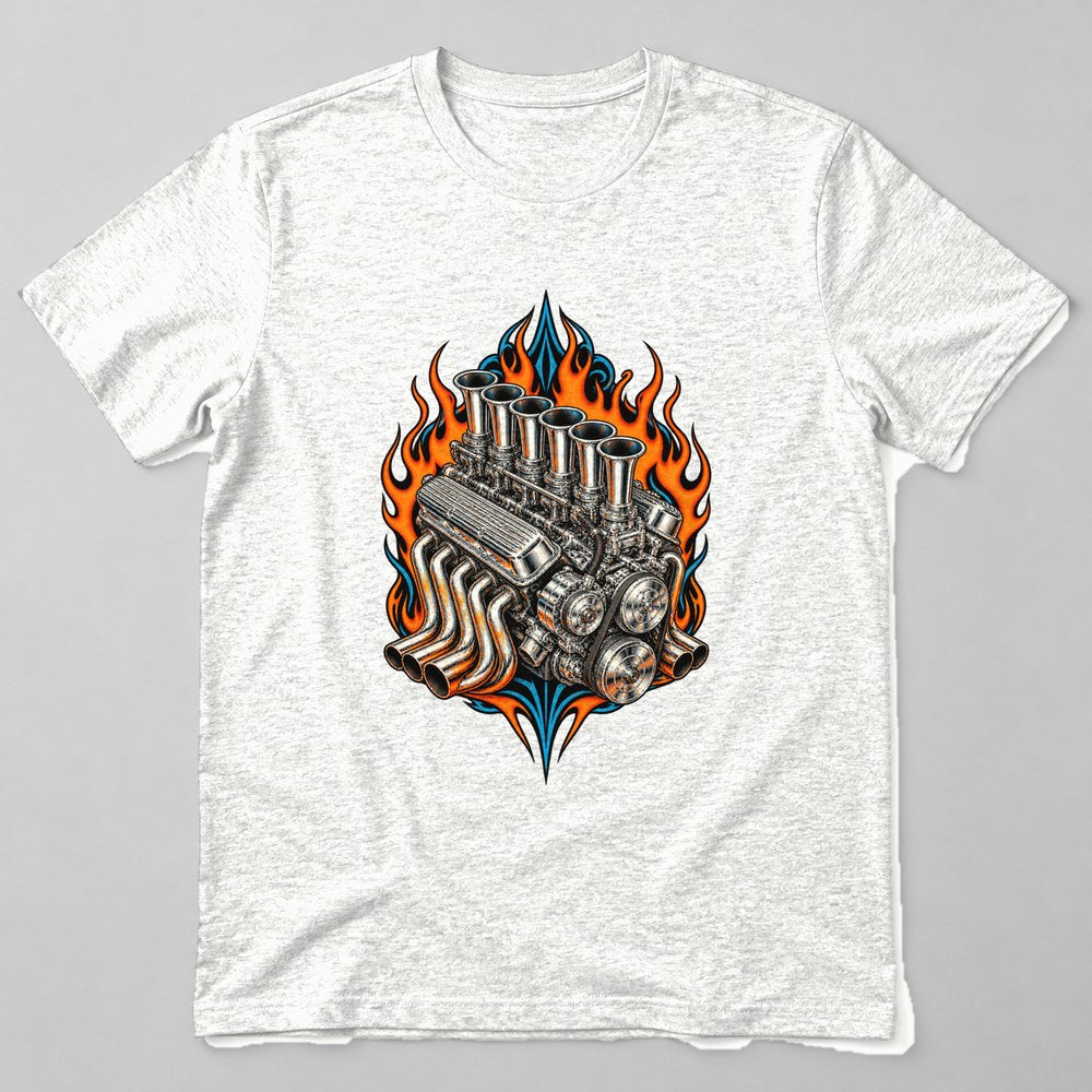 Hot Rod Engine T-Shirt in White