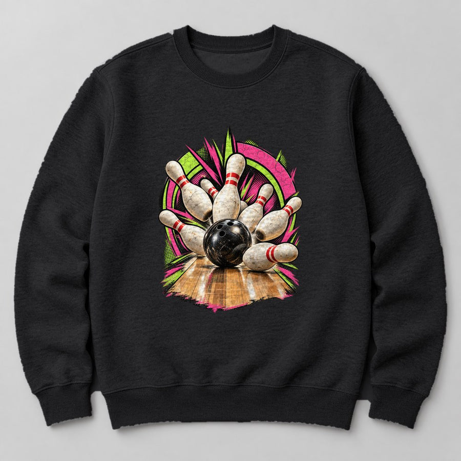 Bowling Pins Sweatshirt in Black