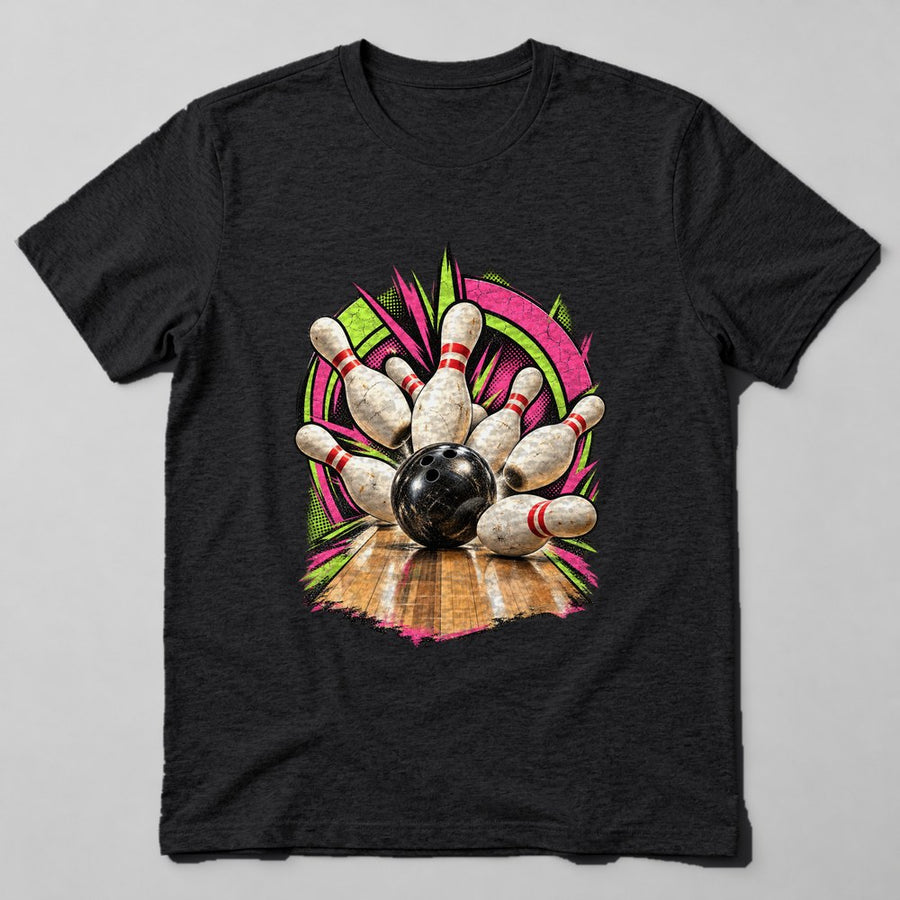 Bowling Pins T-Shirt in Black
