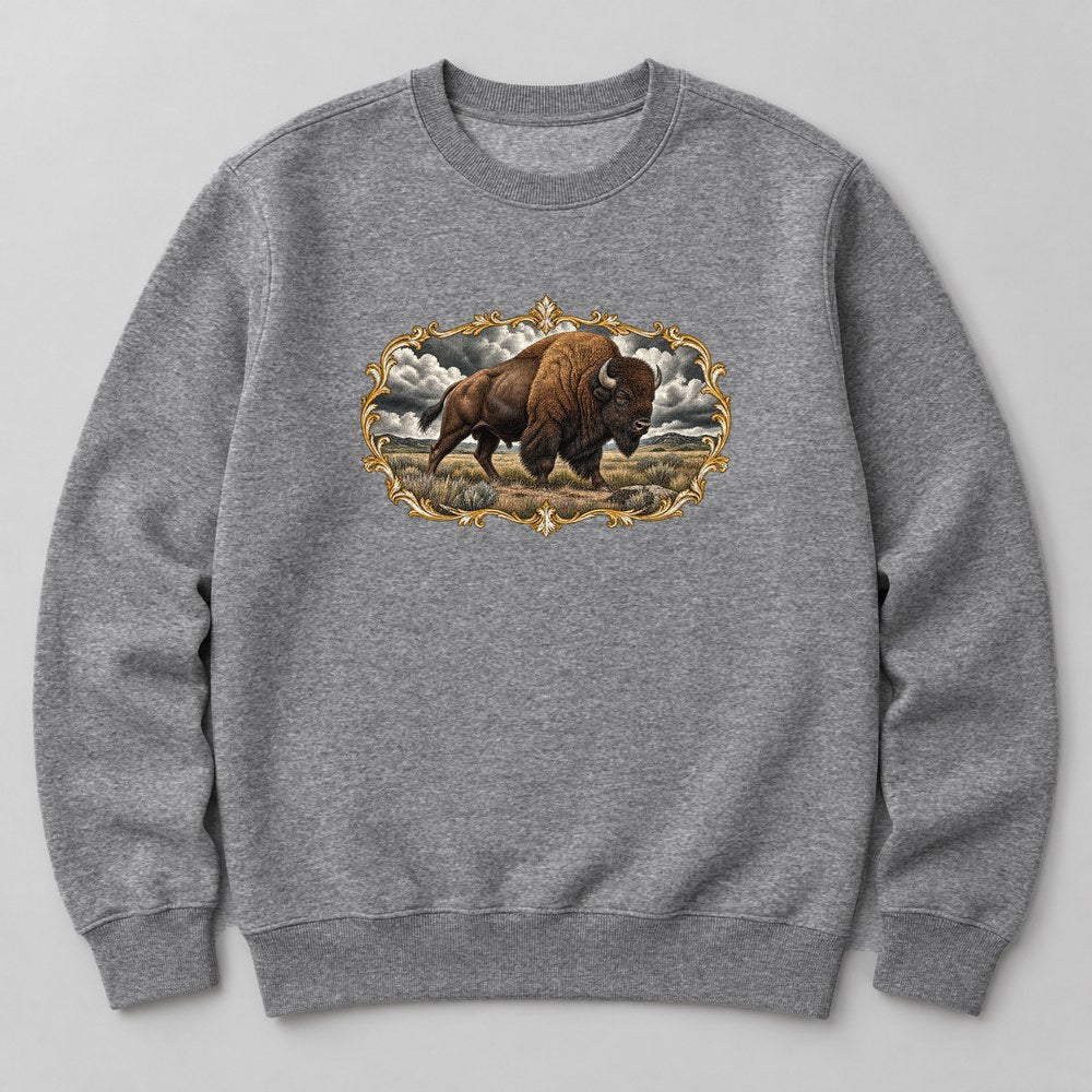 Bison Plains Sweatshirt in Heather Grey