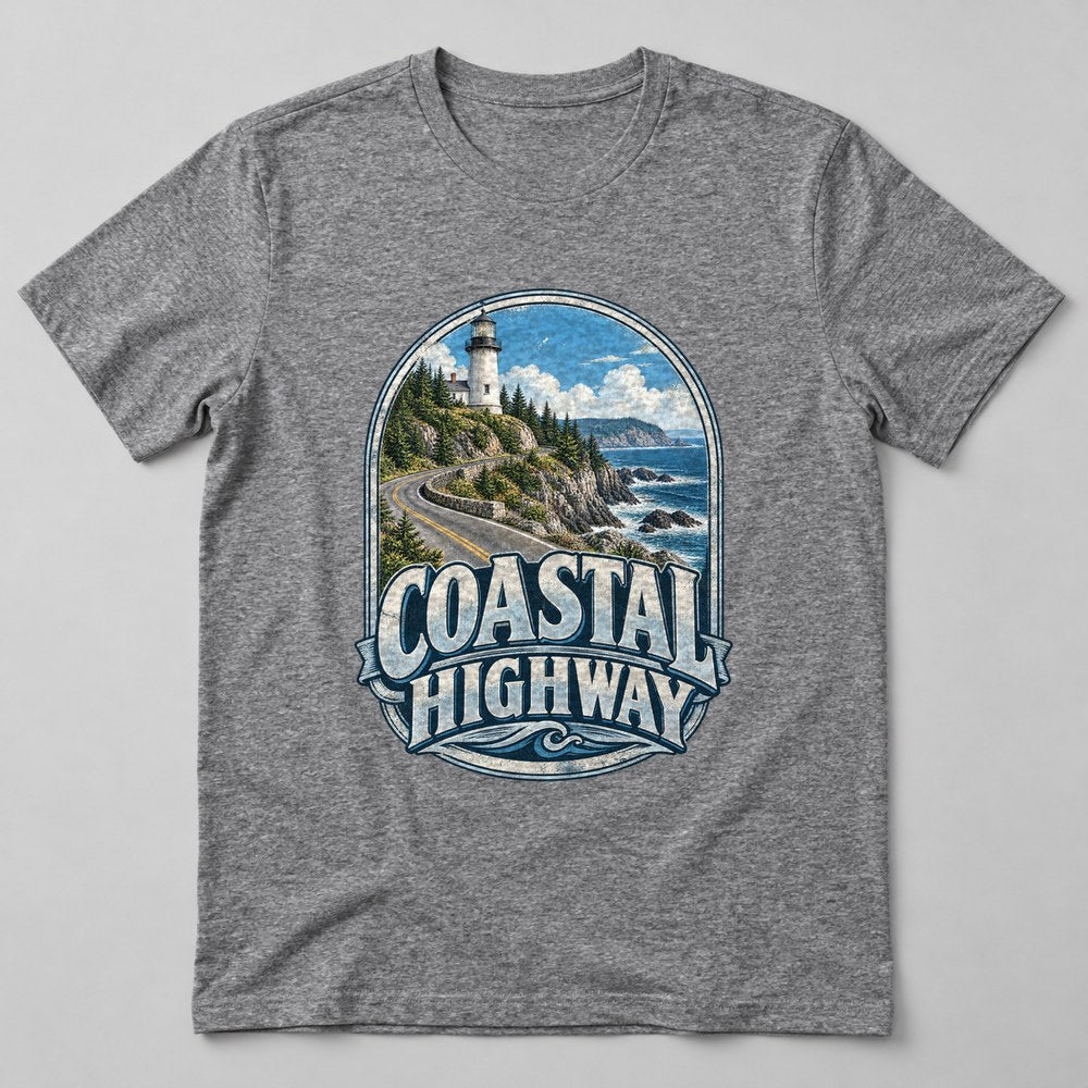 Coastal Highway T-Shirt in Heather Grey