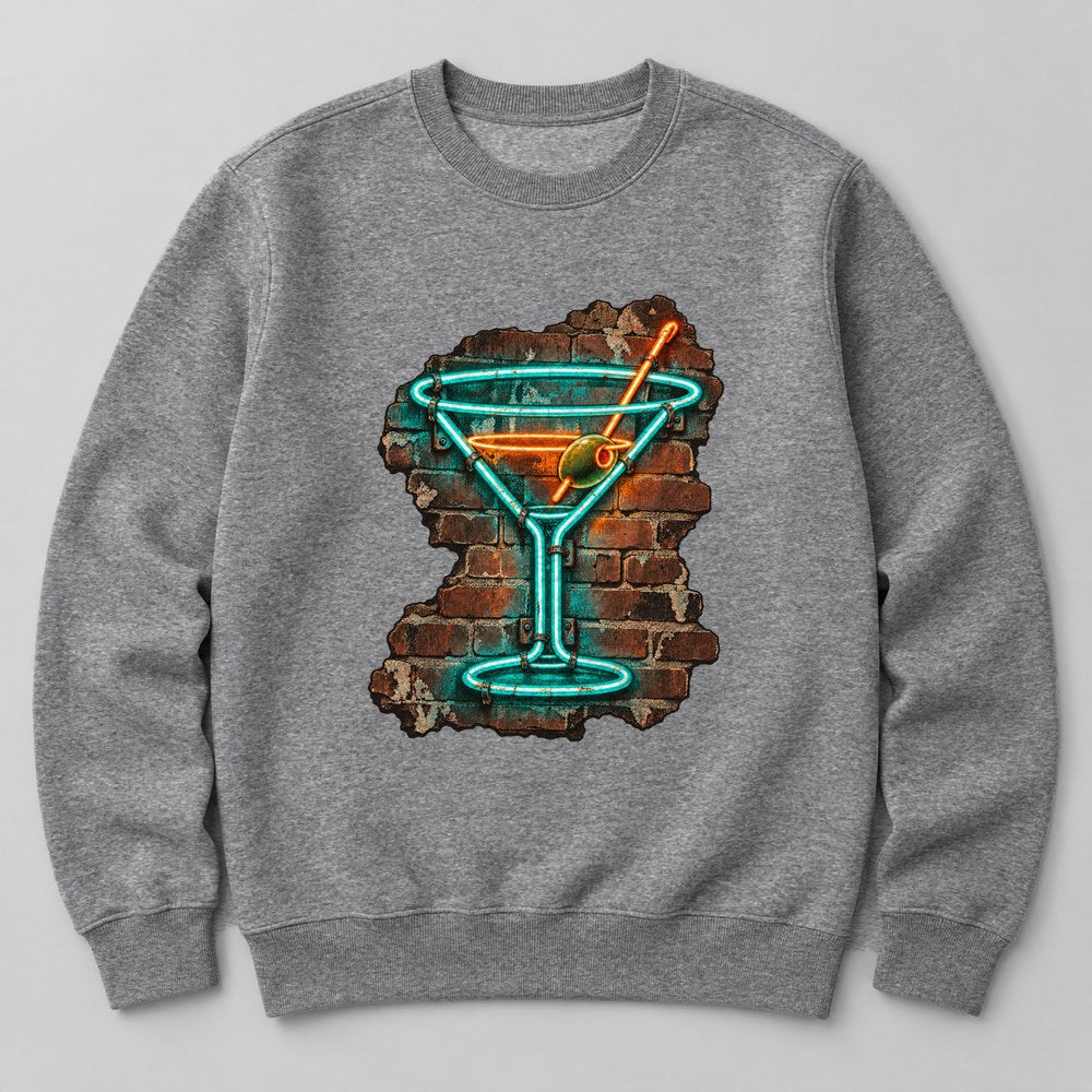 Neon Cocktail Sweatshirt in Heather Grey