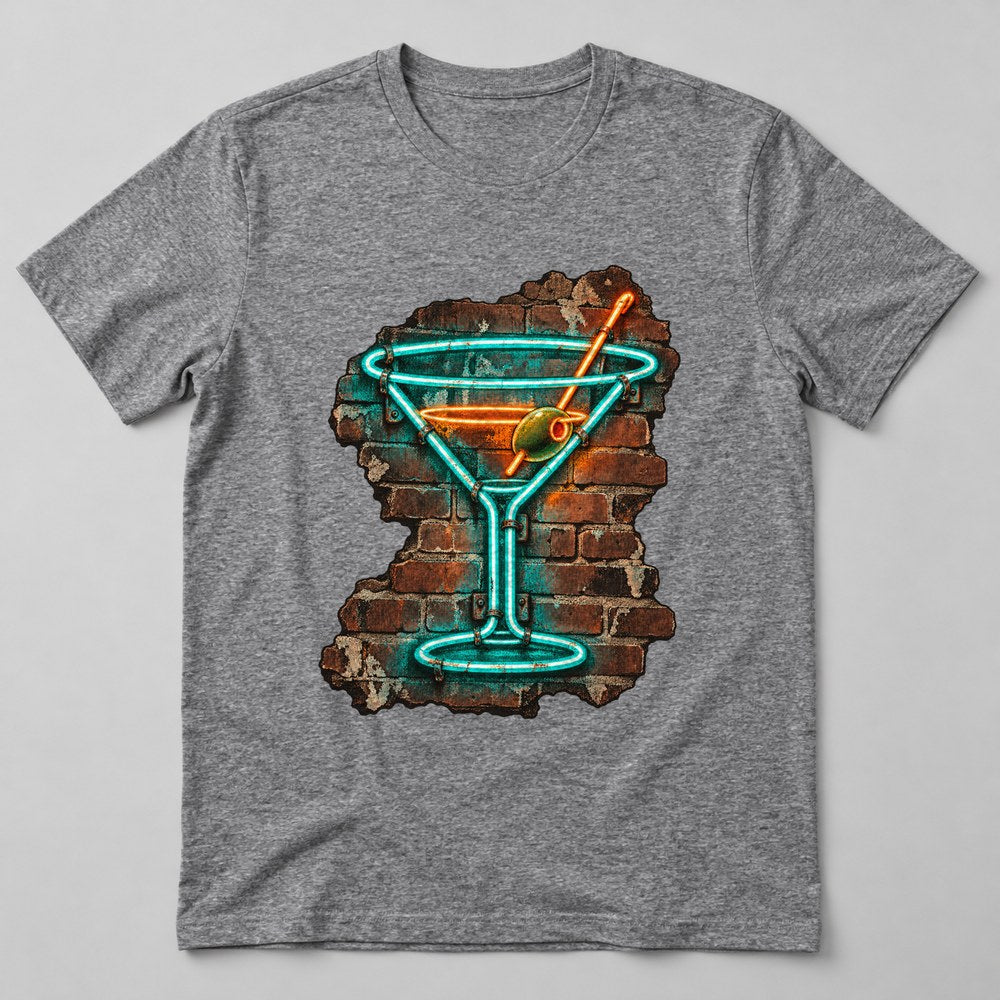 Neon Cocktail T-Shirt in Heather Grey