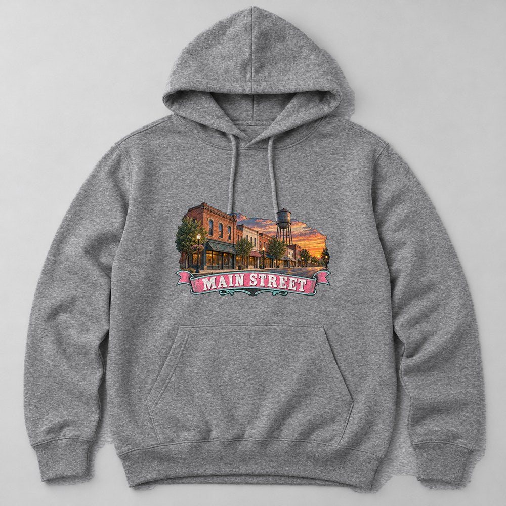Main Street Hoodie in Heather Grey