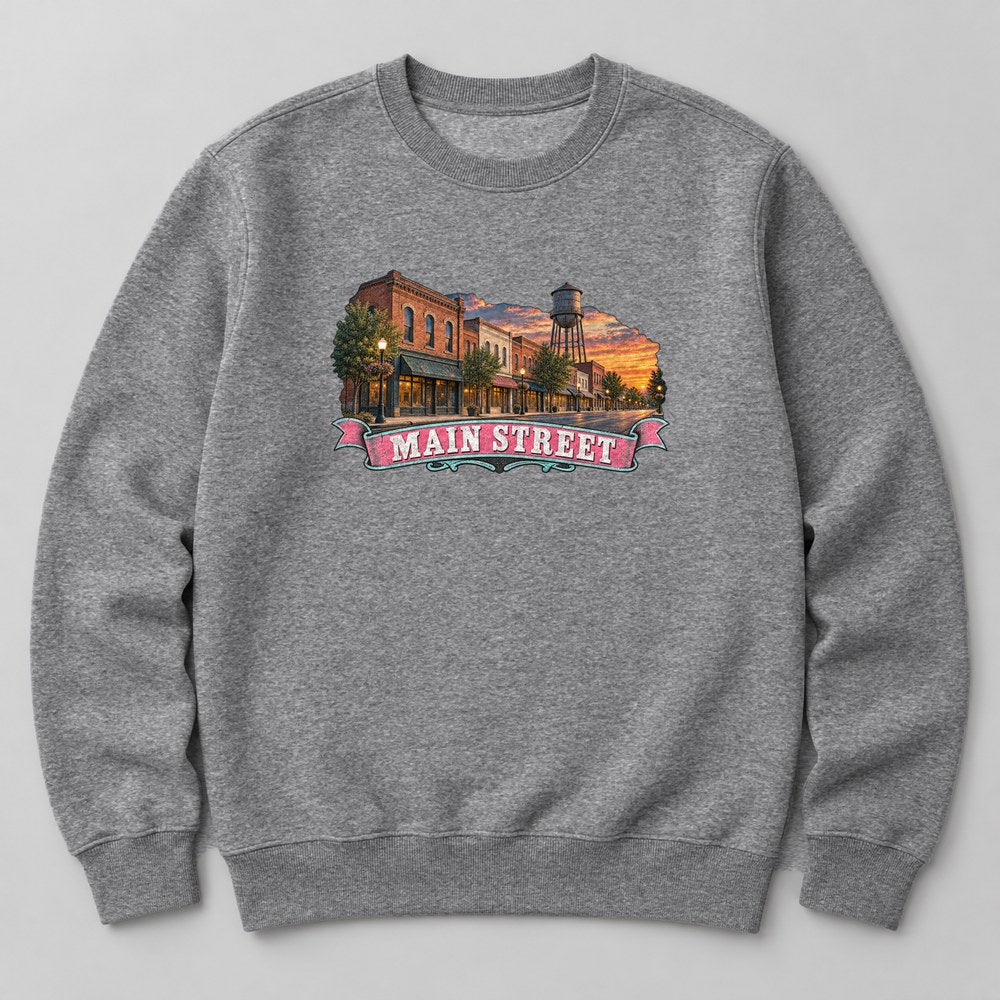 Main Street Sweatshirt in Heather Grey