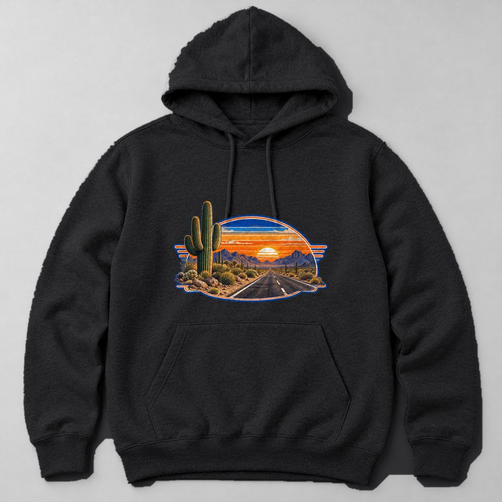 Roadside Cactus Hoodie in Black