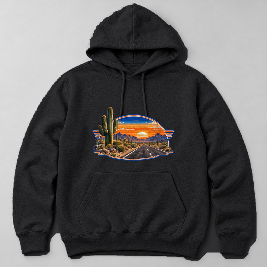 Roadside Cactus Hoodie in Black