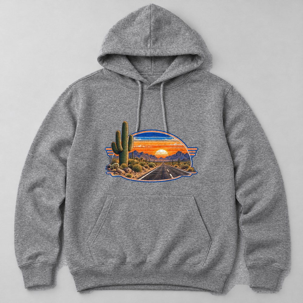 Roadside Cactus Hoodie in Heather Grey