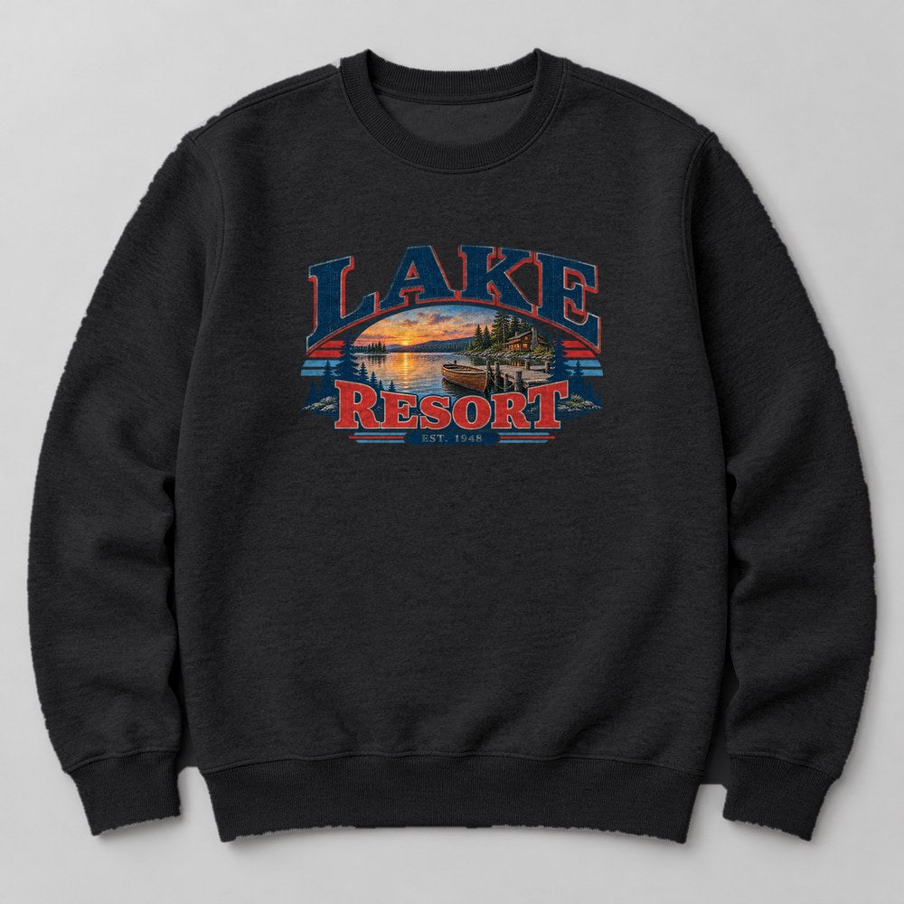 Lake Resort Est. 1948 Sweatshirt in Black