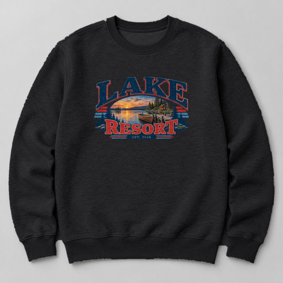 Lake Resort Est. 1948 Sweatshirt in Black