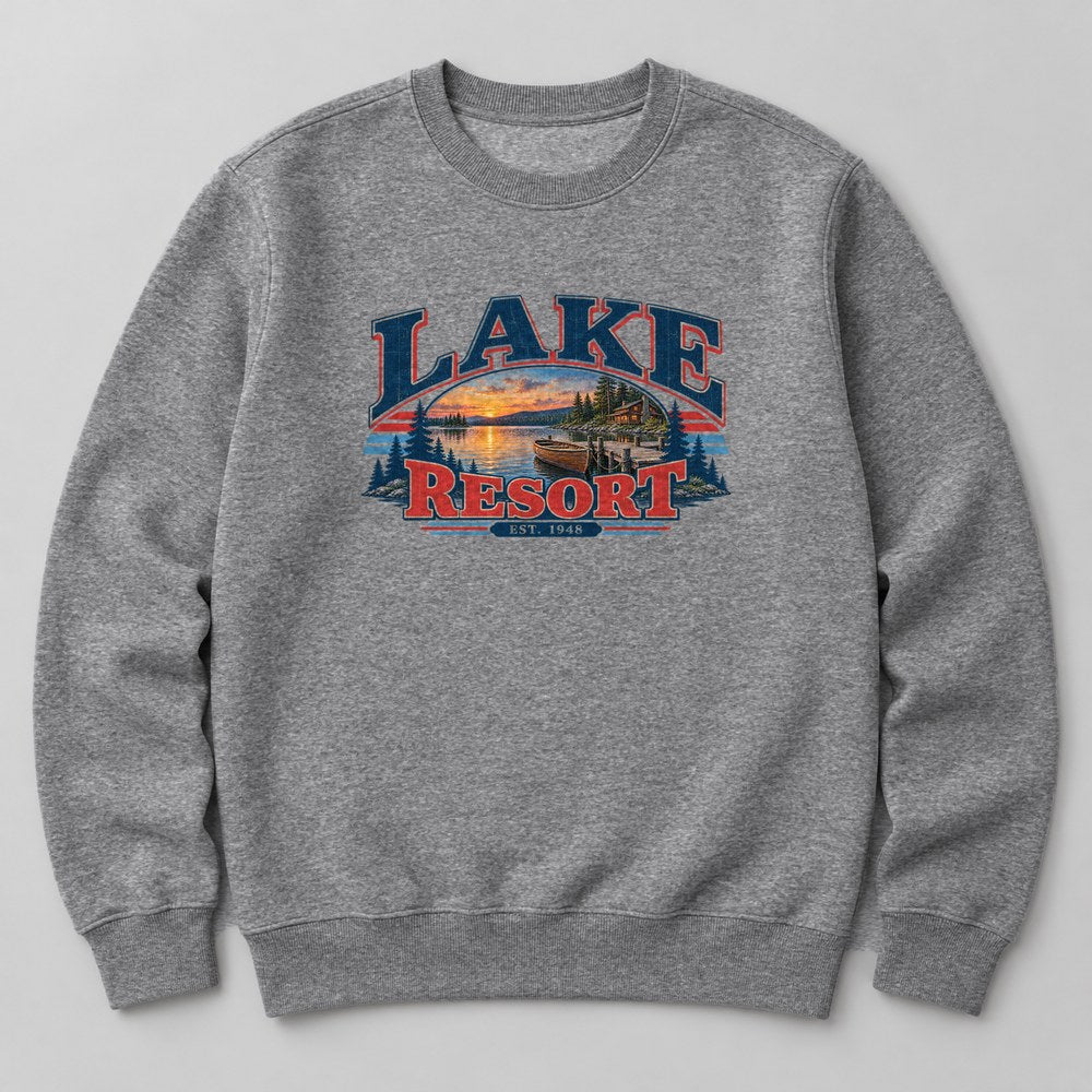 Lake Resort Est. 1948 Sweatshirt in Heather Grey
