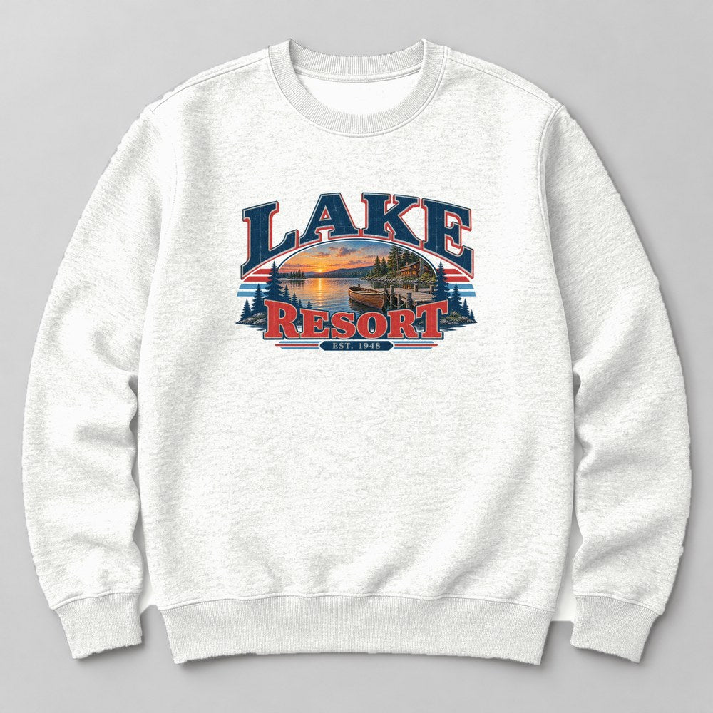 Lake Resort Est. 1948 Sweatshirt in White