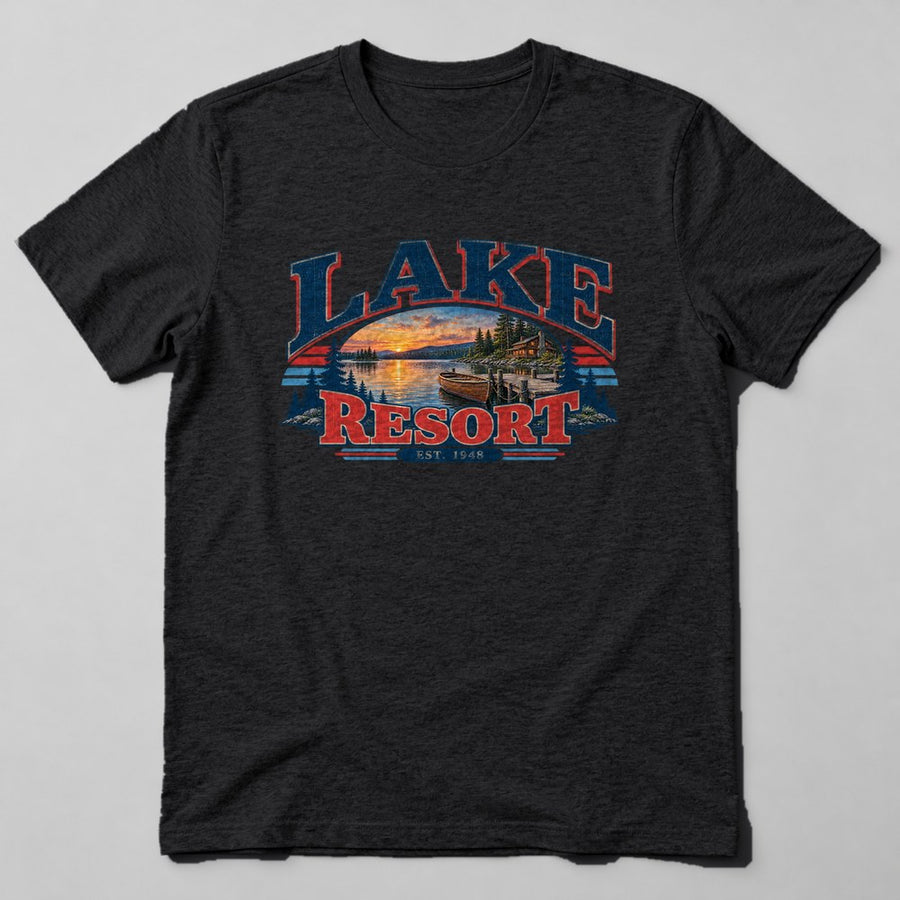 Lake Resort Est. 1948 T-Shirt in Black
