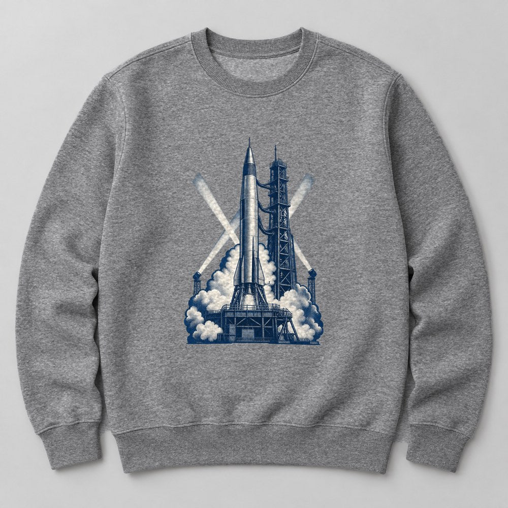 Vintage Rocket Sweatshirt in Heather Grey