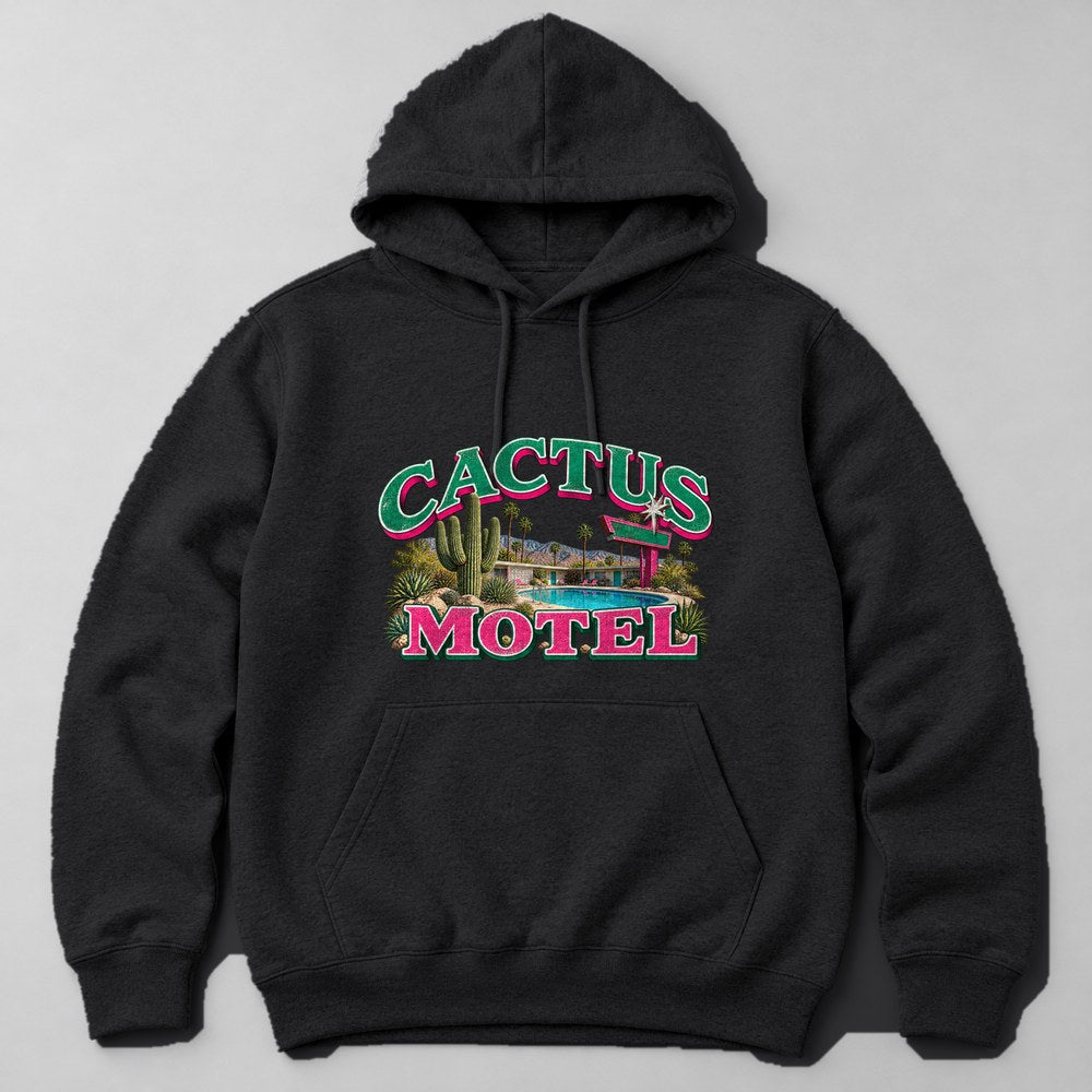 Cactus Motel Hoodie in Black