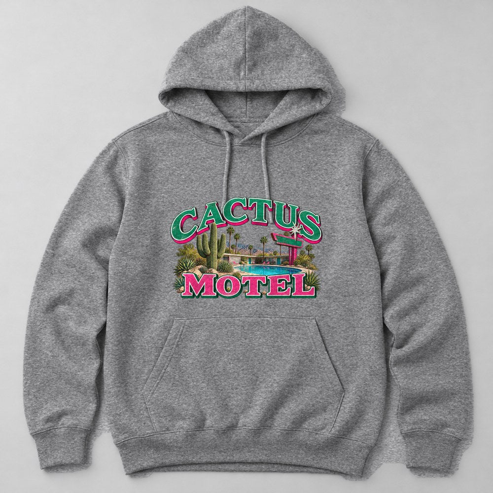 Cactus Motel Hoodie in Heather Grey