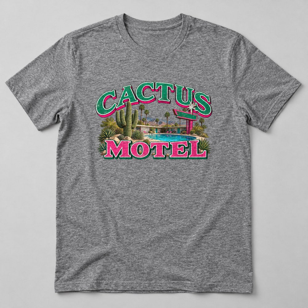 Cactus Motel T-Shirt in Heather Grey