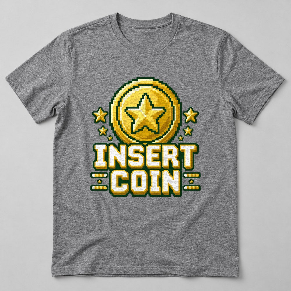 Insert Coin T-Shirt in Heather Grey