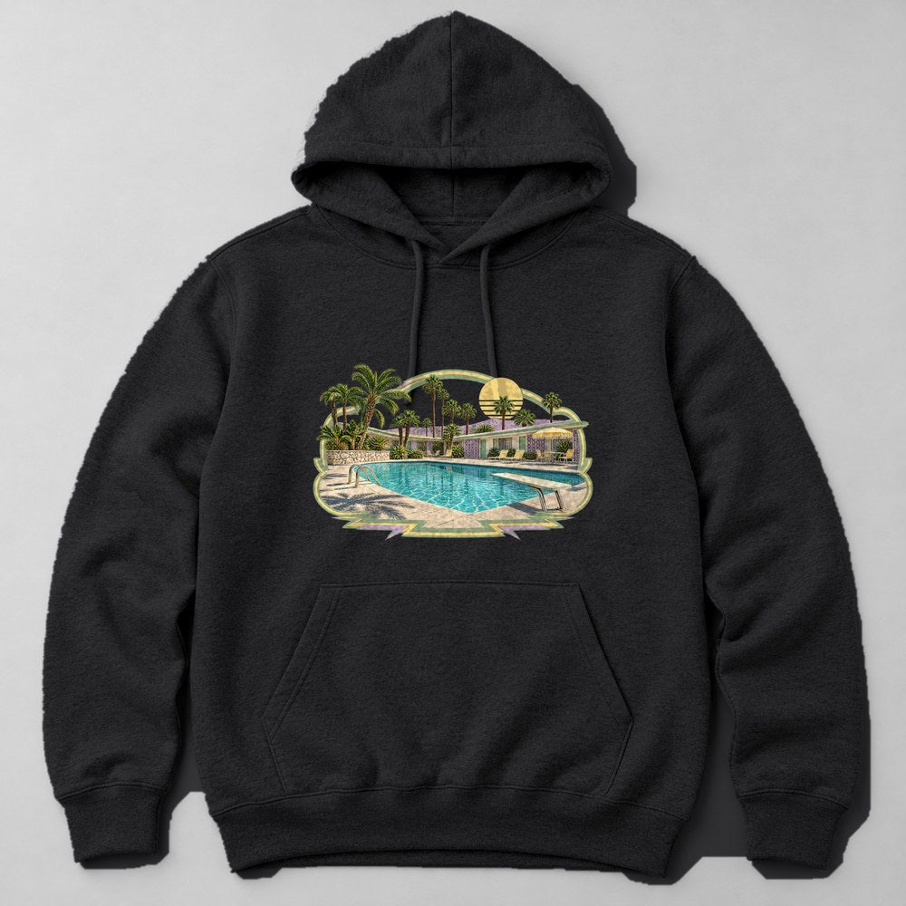 Desert Motel Pool Hoodie in Black