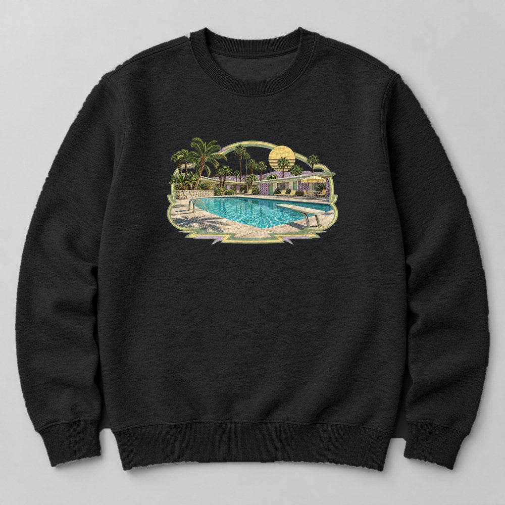 Desert Motel Pool Sweatshirt in Black