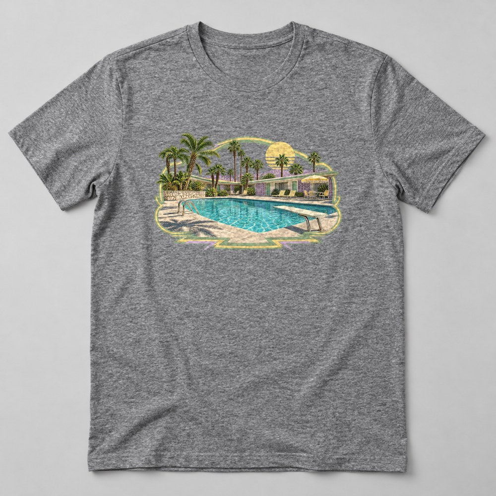 Desert Motel Pool T-Shirt in Heather Grey