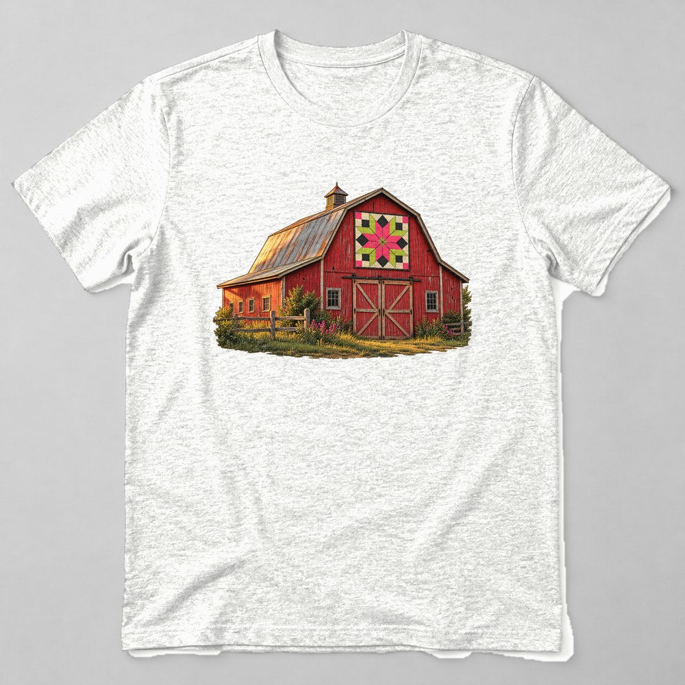 Old Barn Quilt T-Shirt in White