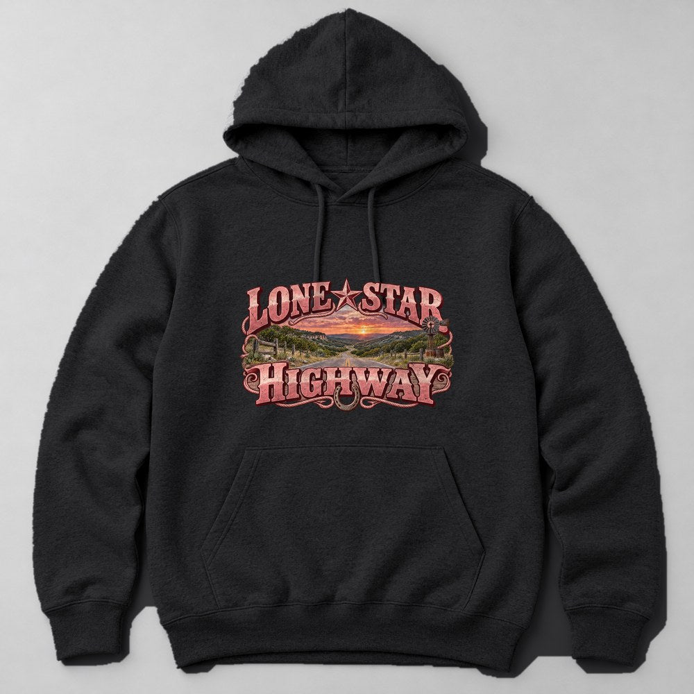 Lone Star Highway Hoodie in Black