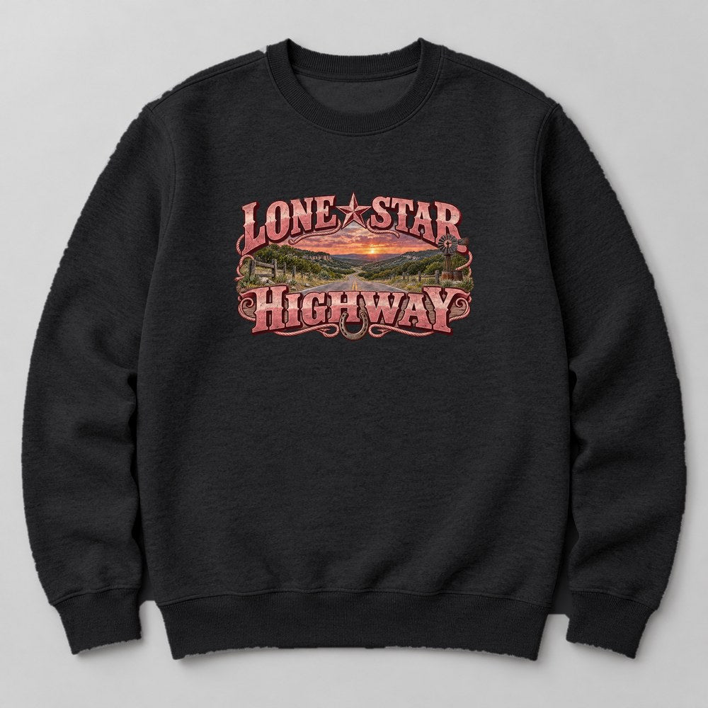Lone Star Highway Sweatshirt in Black