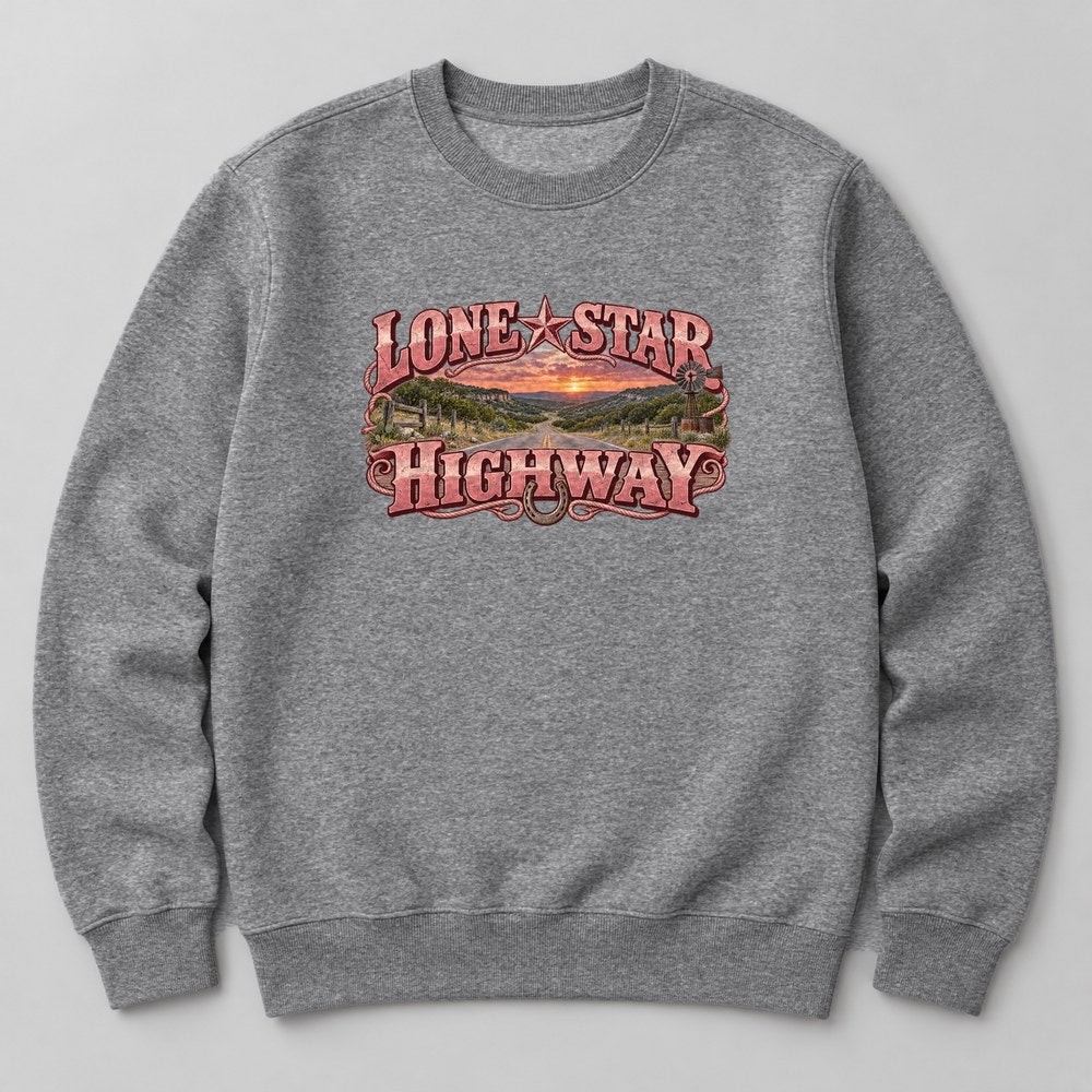 Lone Star Highway Sweatshirt in Heather Grey
