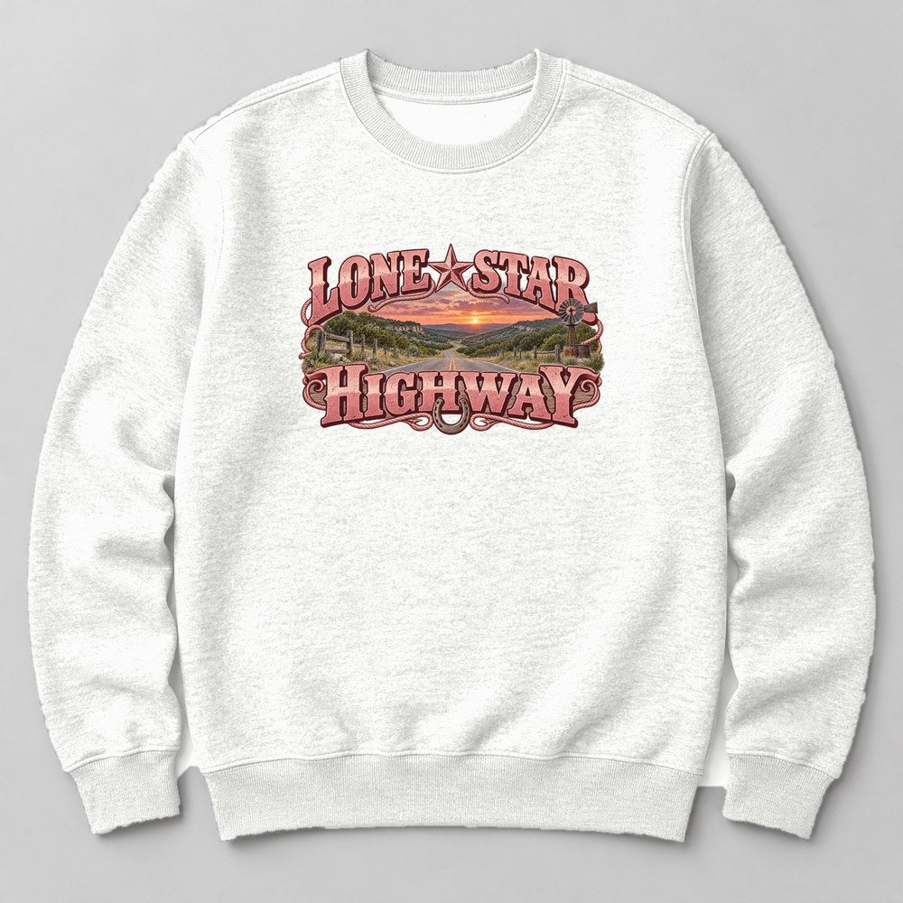 Lone Star Highway Sweatshirt in White