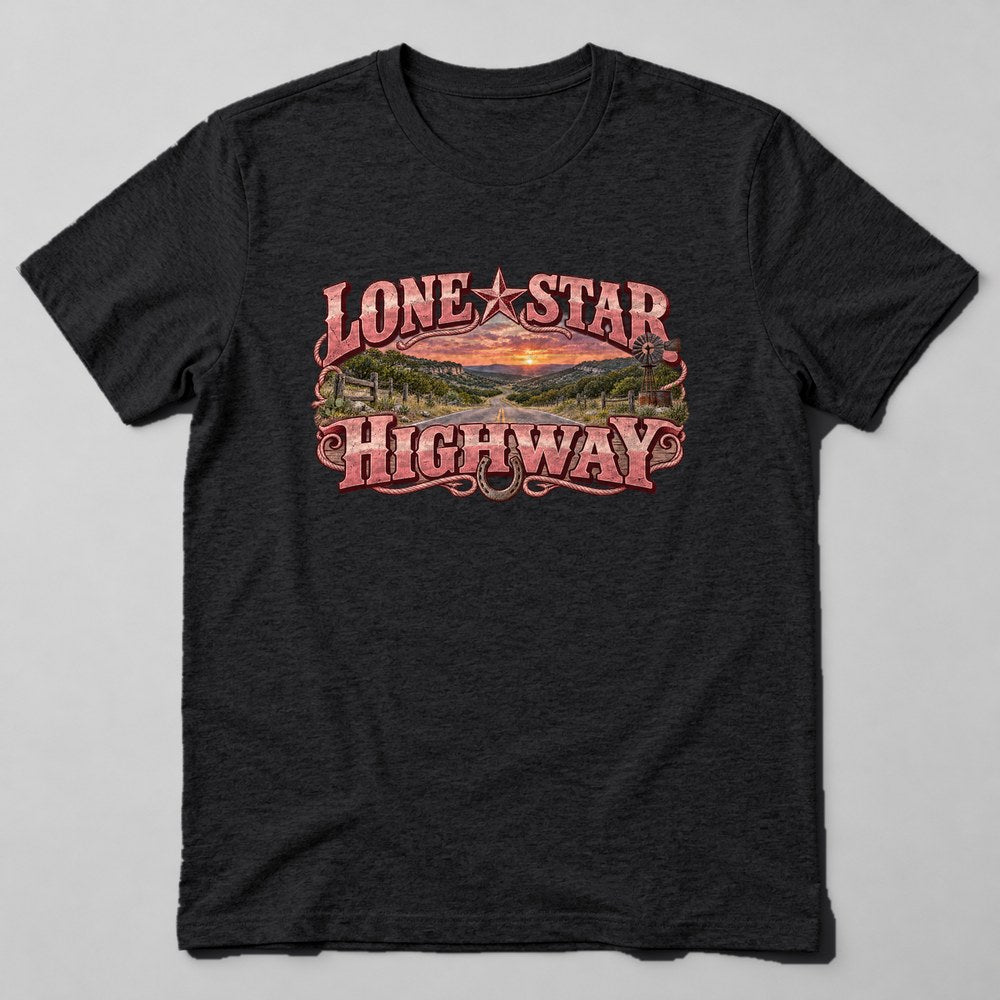 Lone Star Highway T-Shirt in Black