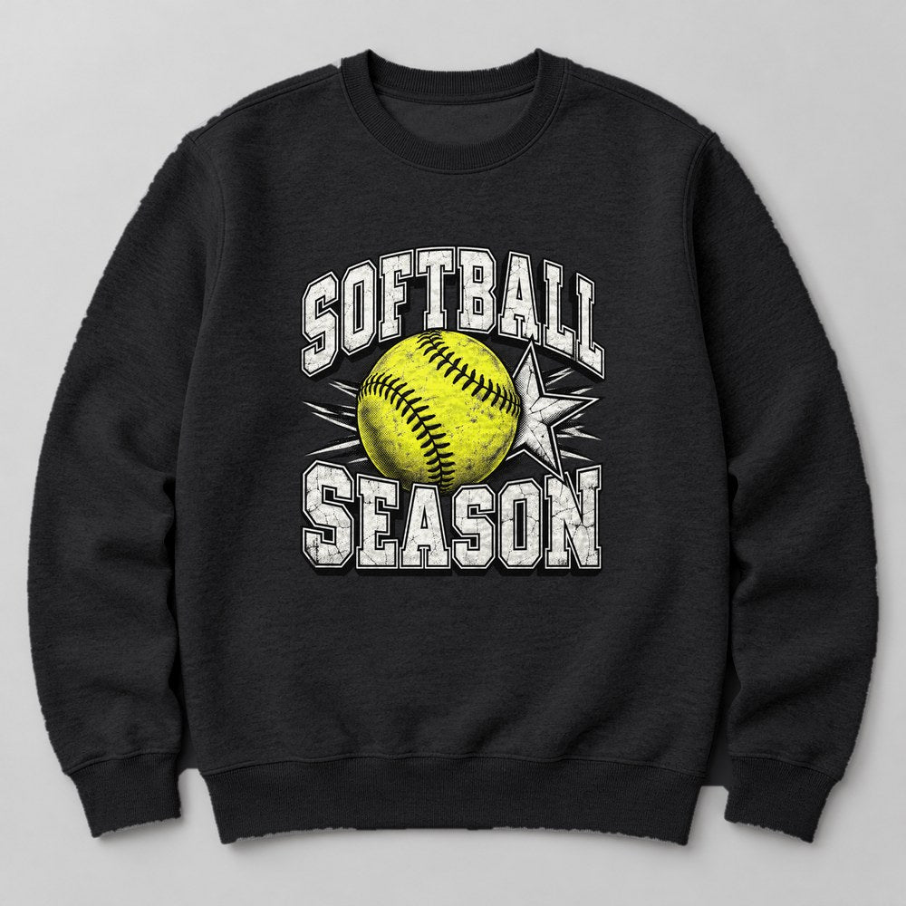 Softball Season Sweatshirt in Black