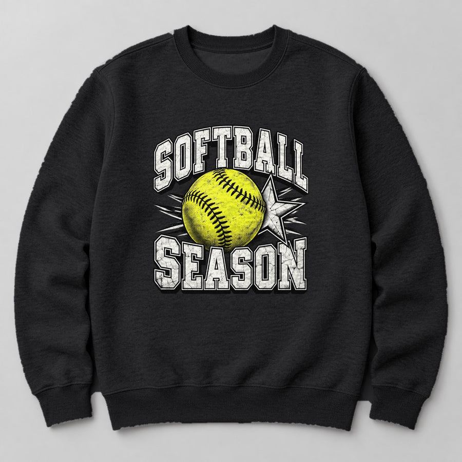 Softball Season Sweatshirt in Black