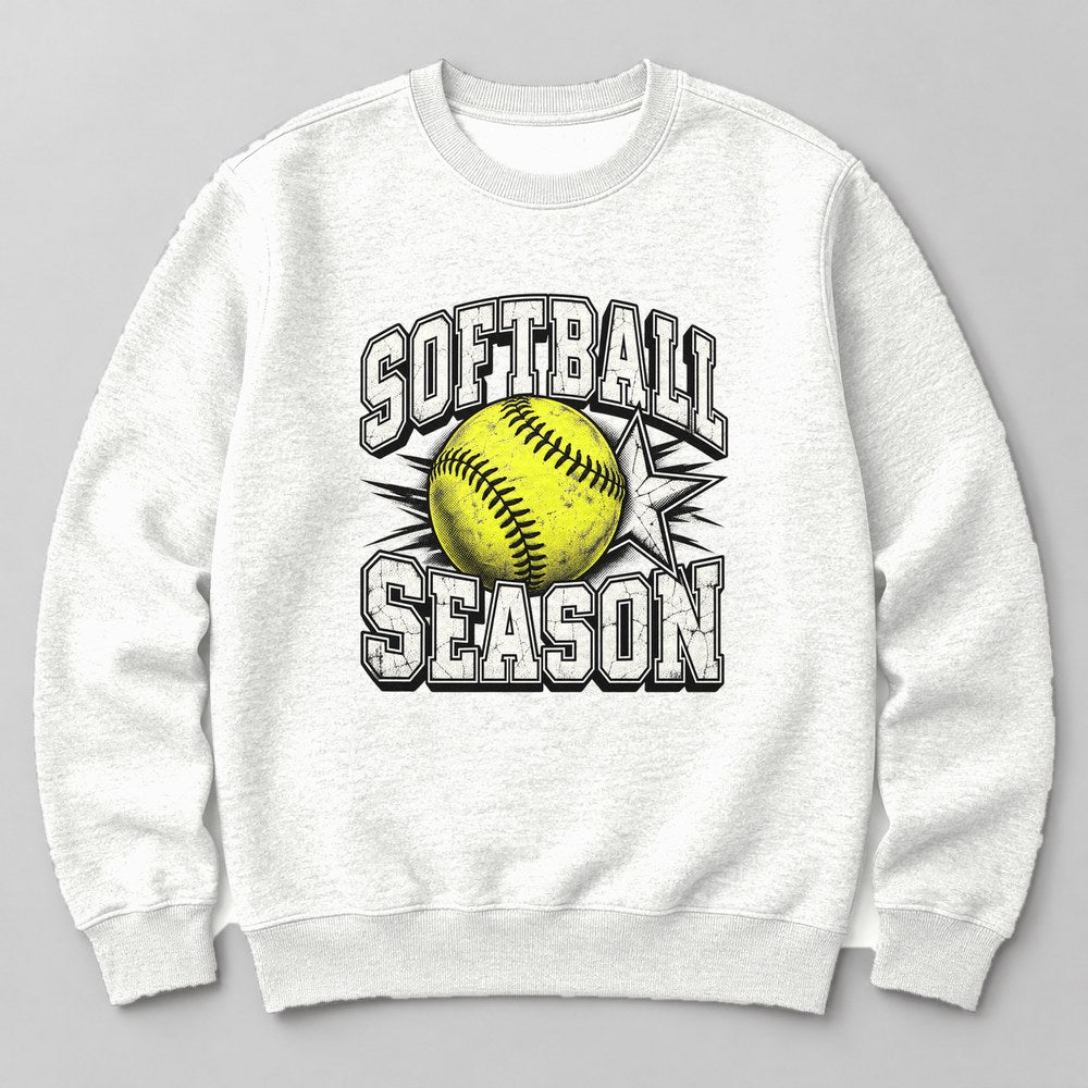Softball Season Sweatshirt in White