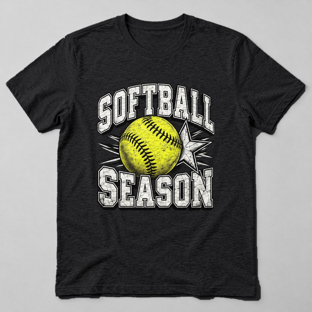 Softball Season T-Shirt in Black