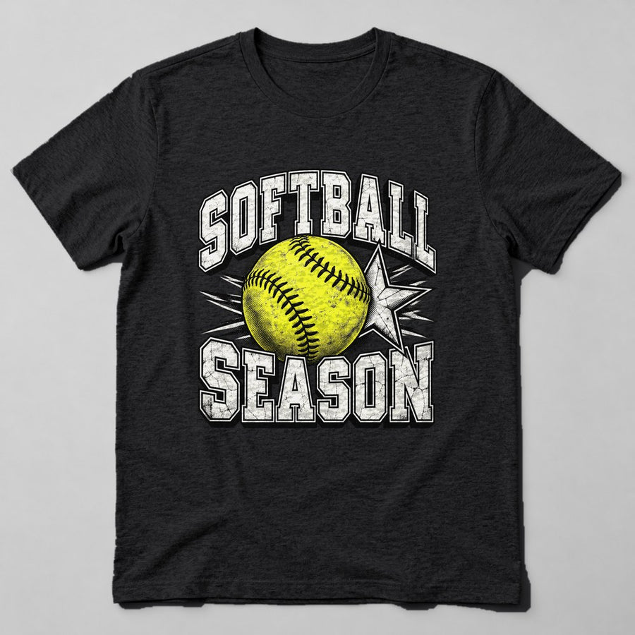 Softball Season T-Shirt in Black
