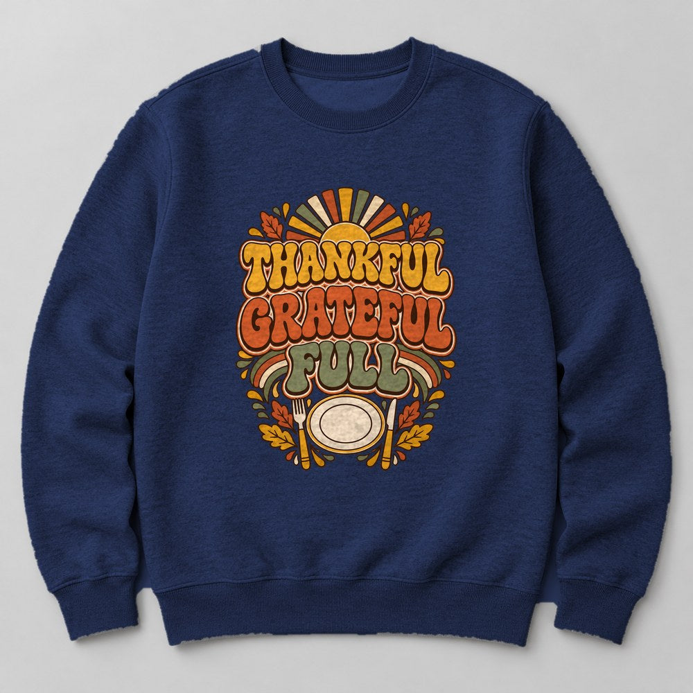 Thankful Grateful Full Sweatshirt in Navy
